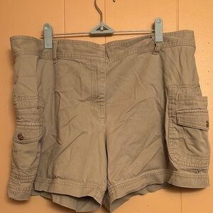 Natural Reflections Khaki Cargo Shorts for Women